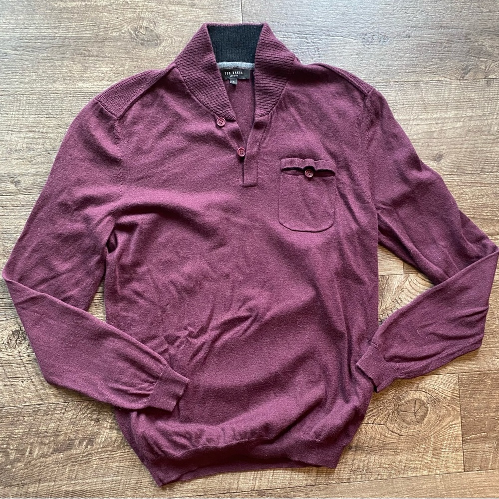 Ted Baker London 4 cashmere wool sweater small medium Luxe cashmere jumper